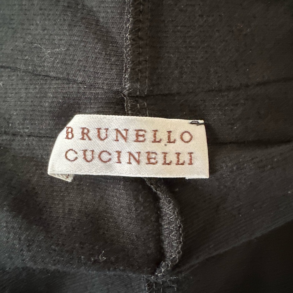 VTG Brunello Cucinelli Black Draped Long-Sleeve Top - Picture 2 of 6